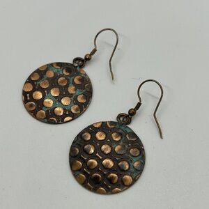 Elegant Copper Dotted Earrings
